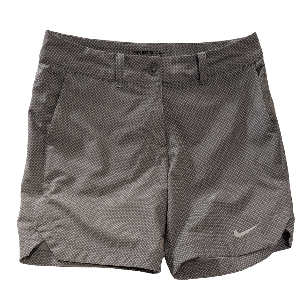 Nike Golf Women's Dri-Fit Athletic Shorts Tour Performance Gray With Polka Dot 4